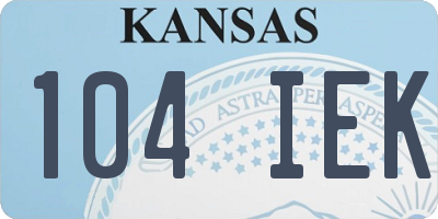 KS license plate 104IEK