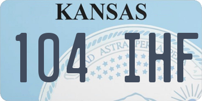 KS license plate 104IHF