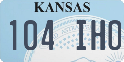 KS license plate 104IHO