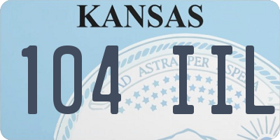 KS license plate 104IIL