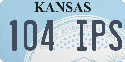 KS license plate 104IPS