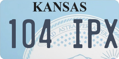 KS license plate 104IPX