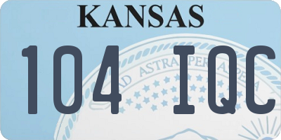 KS license plate 104IQC