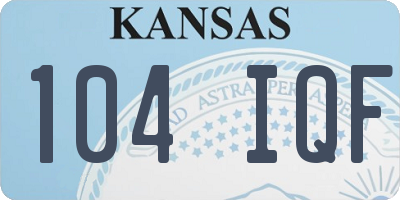 KS license plate 104IQF