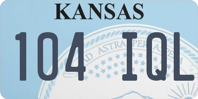 KS license plate 104IQL