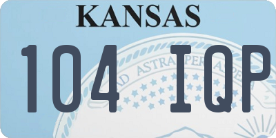 KS license plate 104IQP