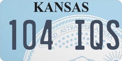 KS license plate 104IQS