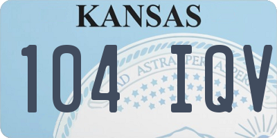 KS license plate 104IQV