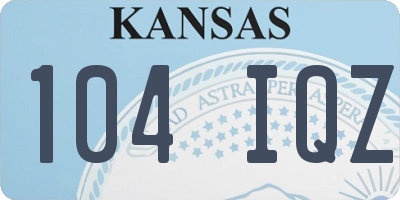 KS license plate 104IQZ