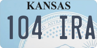 KS license plate 104IRA