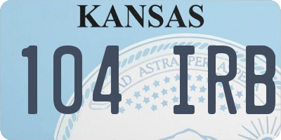 KS license plate 104IRB
