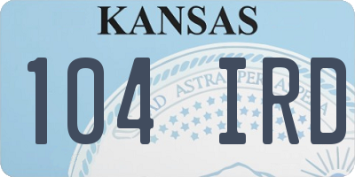 KS license plate 104IRD
