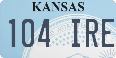 KS license plate 104IRE
