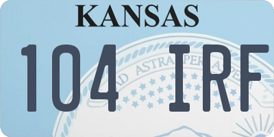 KS license plate 104IRF