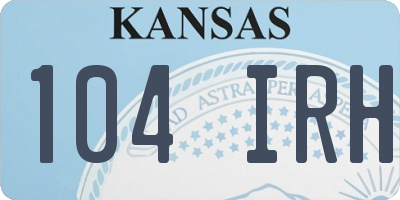 KS license plate 104IRH