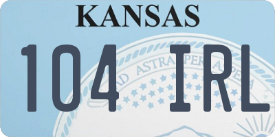 KS license plate 104IRL