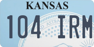 KS license plate 104IRM