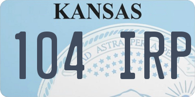 KS license plate 104IRP