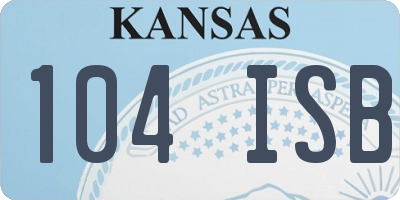 KS license plate 104ISB