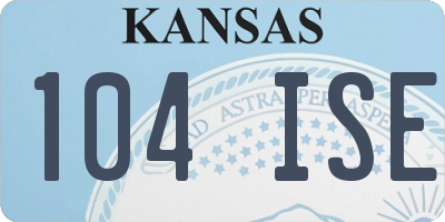 KS license plate 104ISE