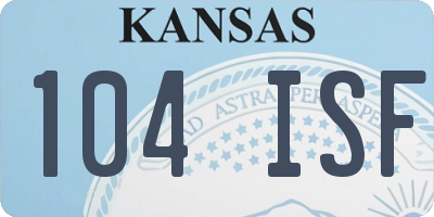 KS license plate 104ISF