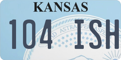 KS license plate 104ISH
