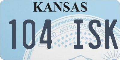 KS license plate 104ISK