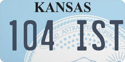 KS license plate 104IST