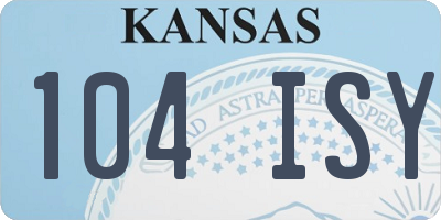 KS license plate 104ISY