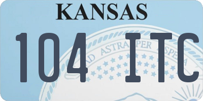 KS license plate 104ITC