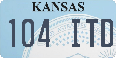 KS license plate 104ITD