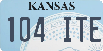 KS license plate 104ITE