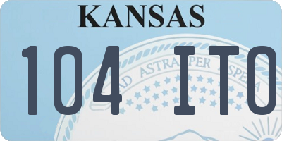 KS license plate 104ITO