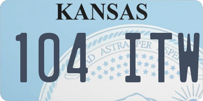 KS license plate 104ITW