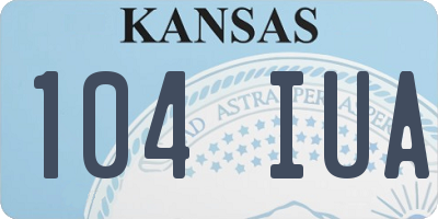 KS license plate 104IUA