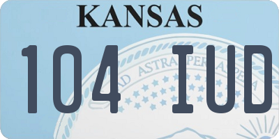 KS license plate 104IUD
