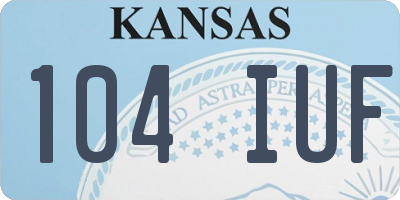 KS license plate 104IUF