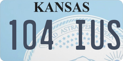 KS license plate 104IUS