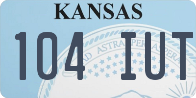 KS license plate 104IUT