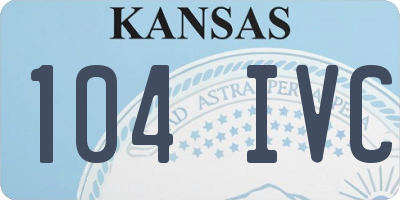 KS license plate 104IVC