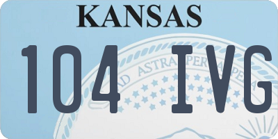 KS license plate 104IVG