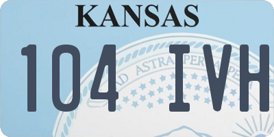 KS license plate 104IVH