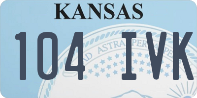 KS license plate 104IVK