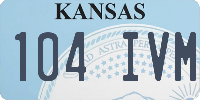 KS license plate 104IVM