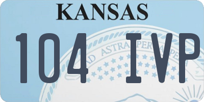 KS license plate 104IVP