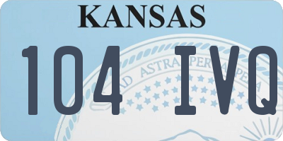 KS license plate 104IVQ