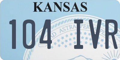 KS license plate 104IVR
