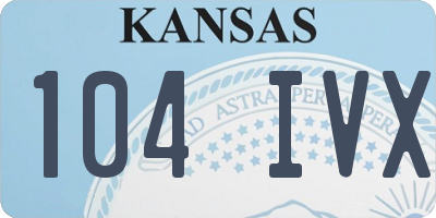 KS license plate 104IVX