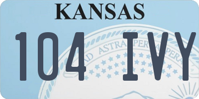 KS license plate 104IVY