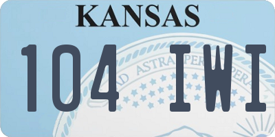 KS license plate 104IWI